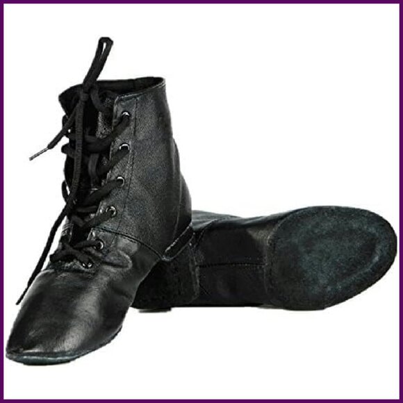 Women's Leather Jazz Dance Boots Soft-Soled High Boots Practice Shoes - Picture 6 of 6